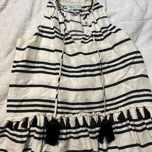 Kate Spade Madison Ave Collection Ivory and black stripe size M